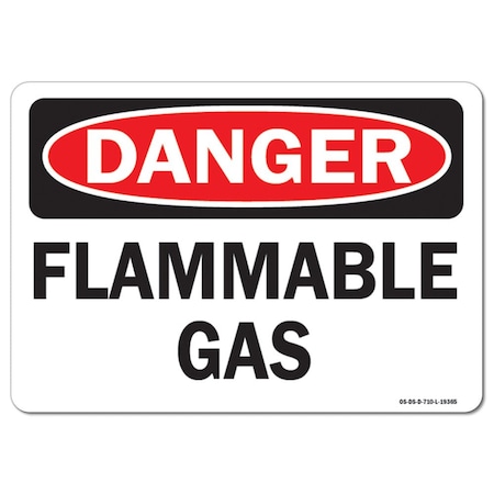 Signmission OSHA Danger Sign, 7" Height, 10" Width, Rigid Plastic, Flammable Gas, Landscape, L-19365 OS-DS-P-710-L-19365